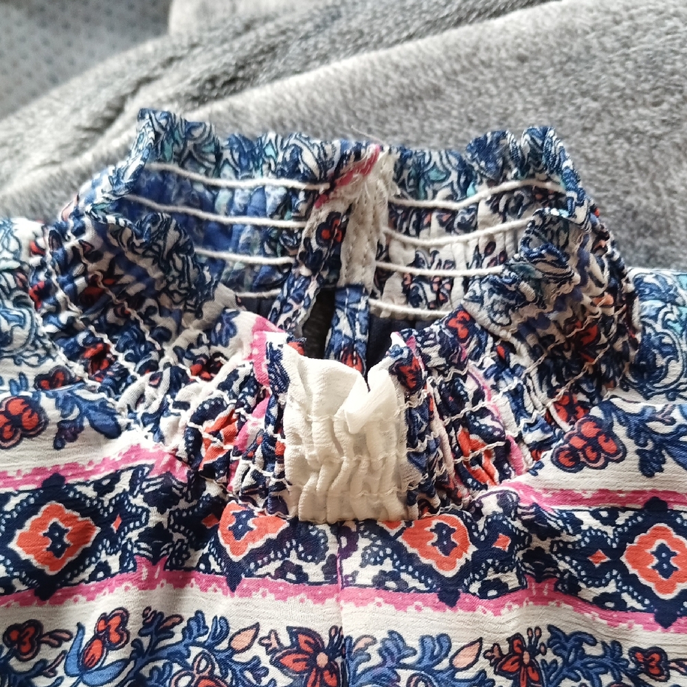 Speechless XS Navy & Pink Floral Blouse - Picture 9 of 12